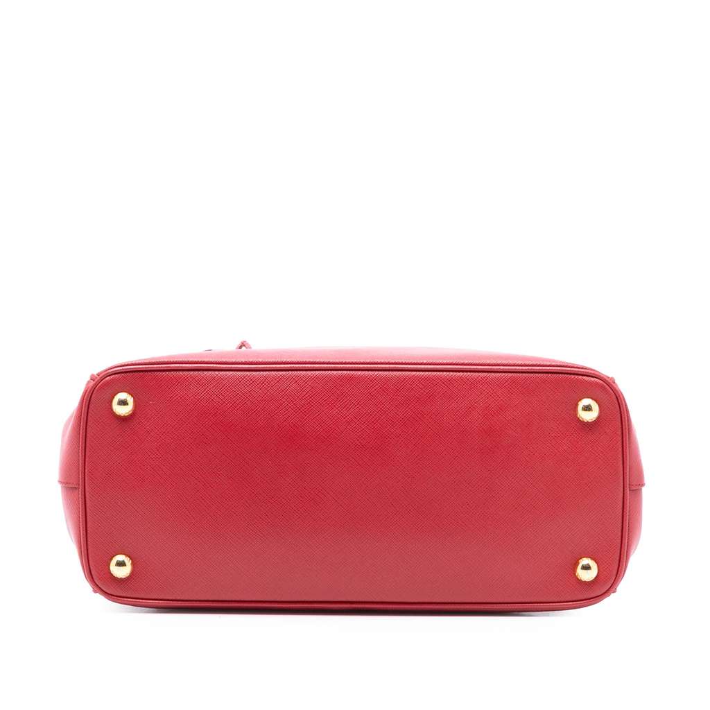 Prada Small Saffiano Lux Galleria Double Zip Satchel Red Leather Good condition - Inside View
