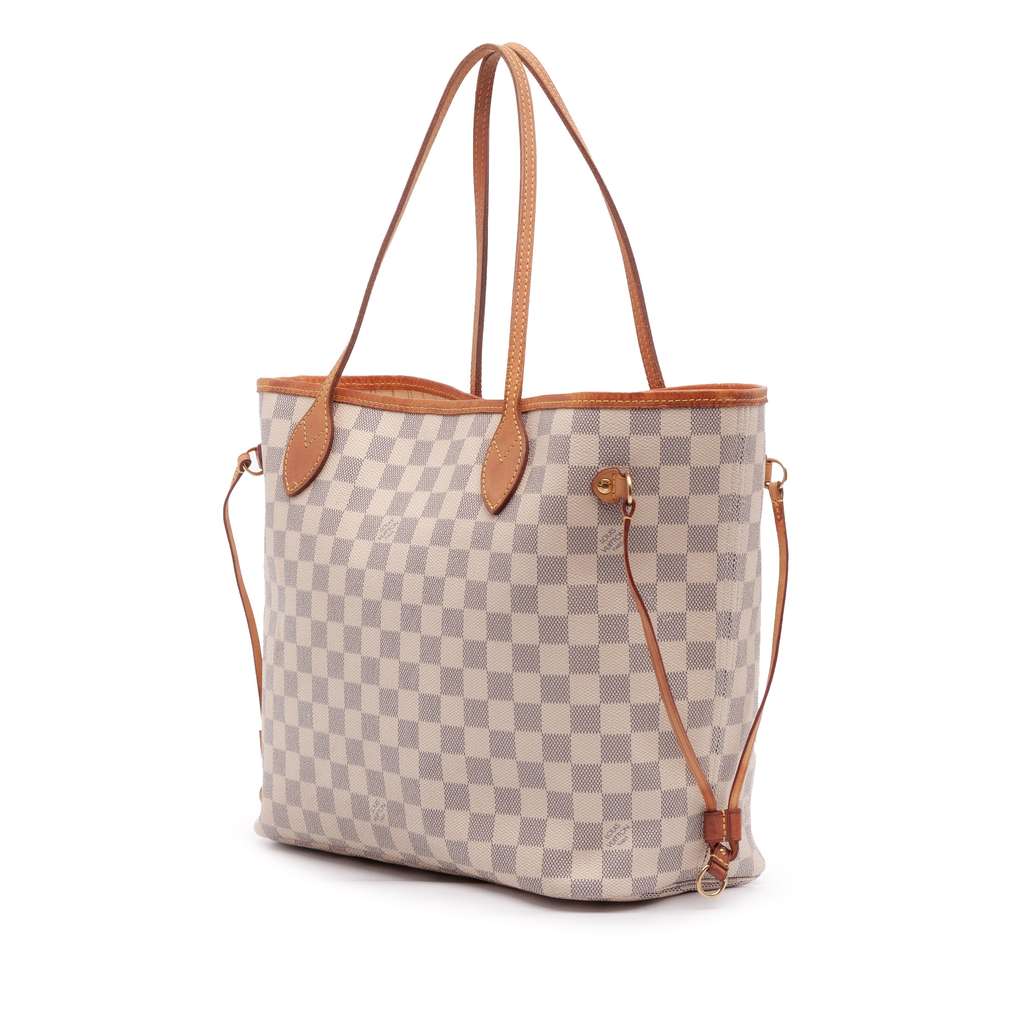 Louis Vuitton Damier Azur Neverfull MM White Good condition - Back View