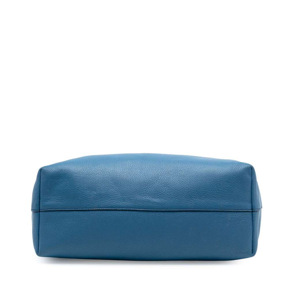 Prada Vitello Daino Open Convertible Tote Blue Leather Good condition - Inside View