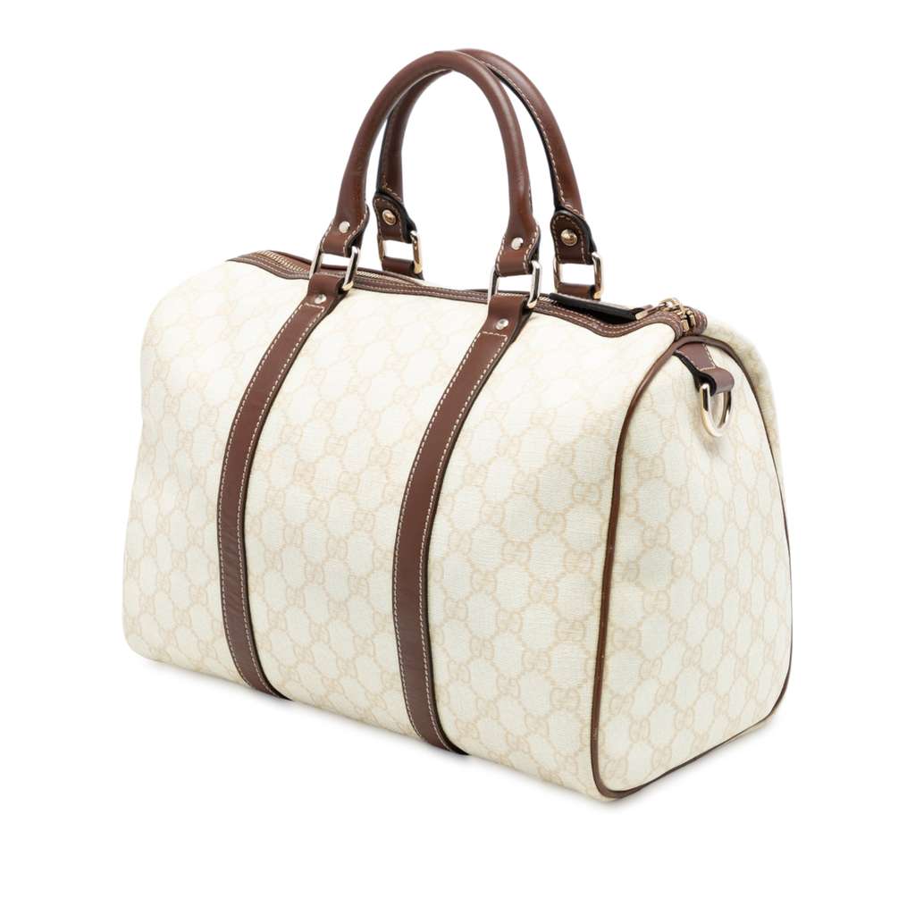Gucci Medium GG Supreme Joy Boston Bag White Canvas Good condition - Back View