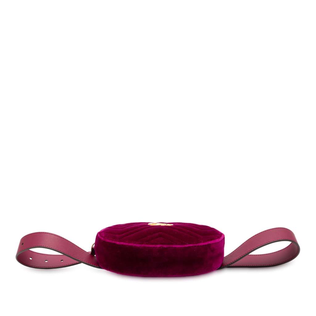 Gucci GG Marmont Matelasse Velvet Belt Bag Purple Velvet Good condition - Inside View