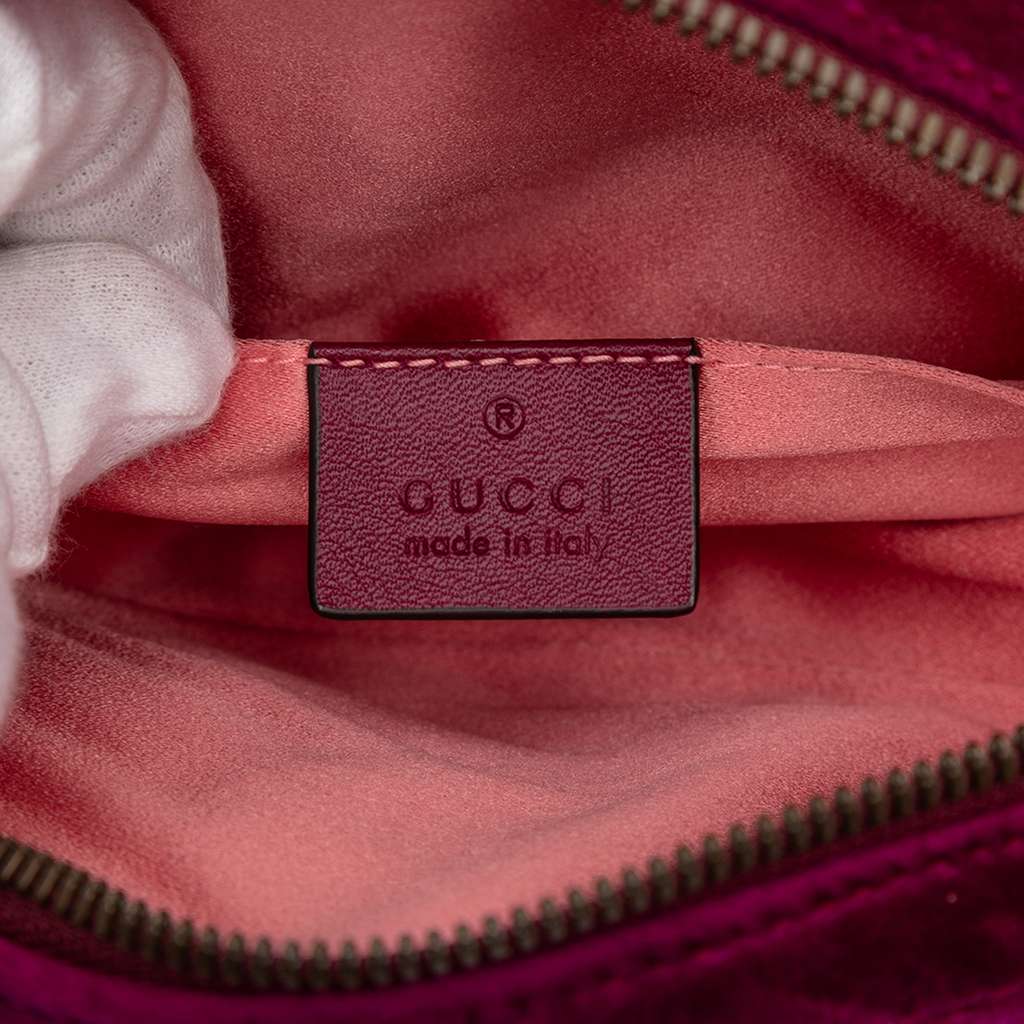 Gucci GG Marmont Matelasse Velvet Belt Bag Purple Velvet Good condition - Box View