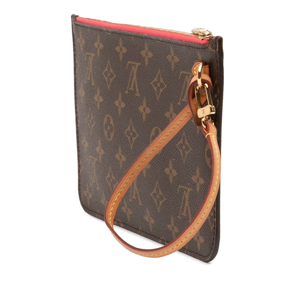 Louis Vuitton Monogram Neverfull MM Pouch Brown Good condition - Back View