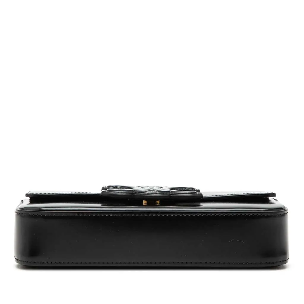 Celine Smooth Calfskin Cuir Triomphe Chain Shoulder Bag Black Leather Very good - Inside View