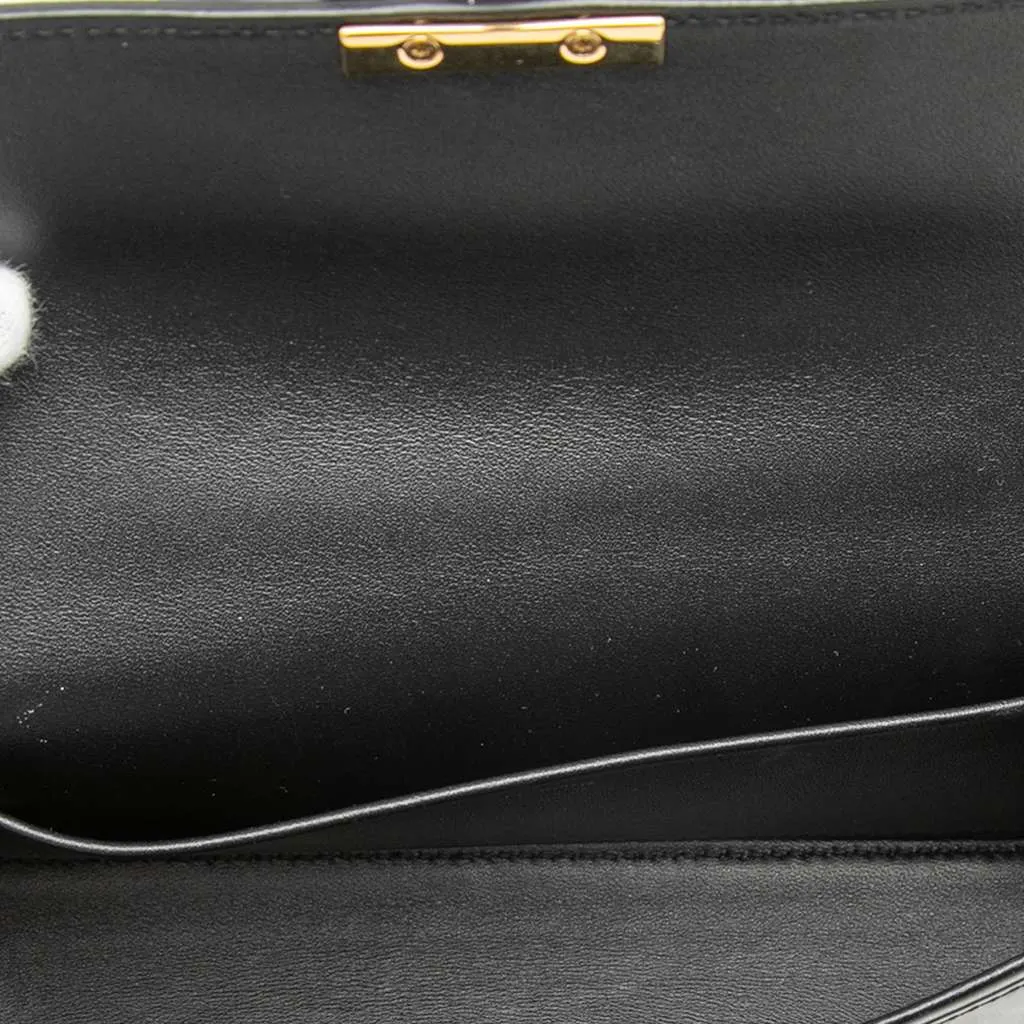 Celine Smooth Calfskin Cuir Triomphe Chain Shoulder Bag Black Leather Very good - Model View