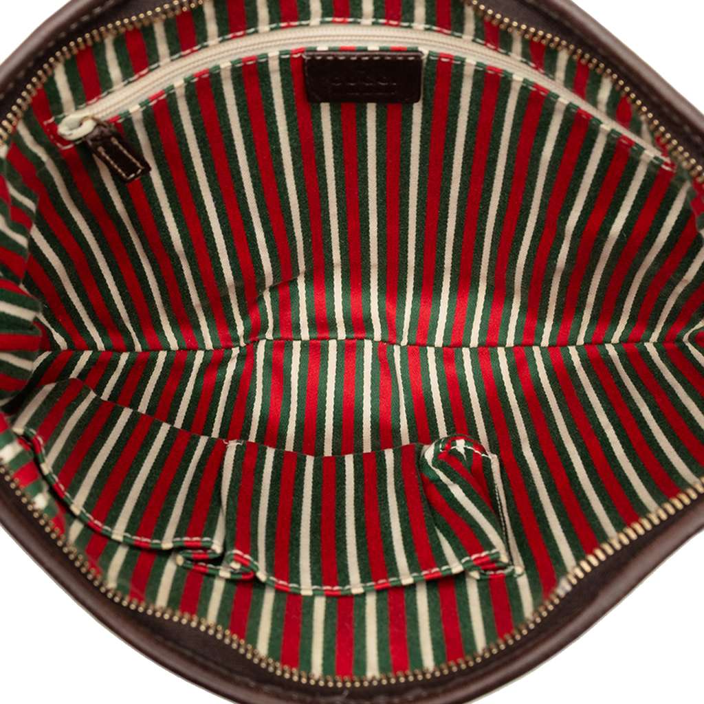 Gucci Medium GG Canvas New Britt Half Moon Crossbody Brown Canvas Good condition - Model View