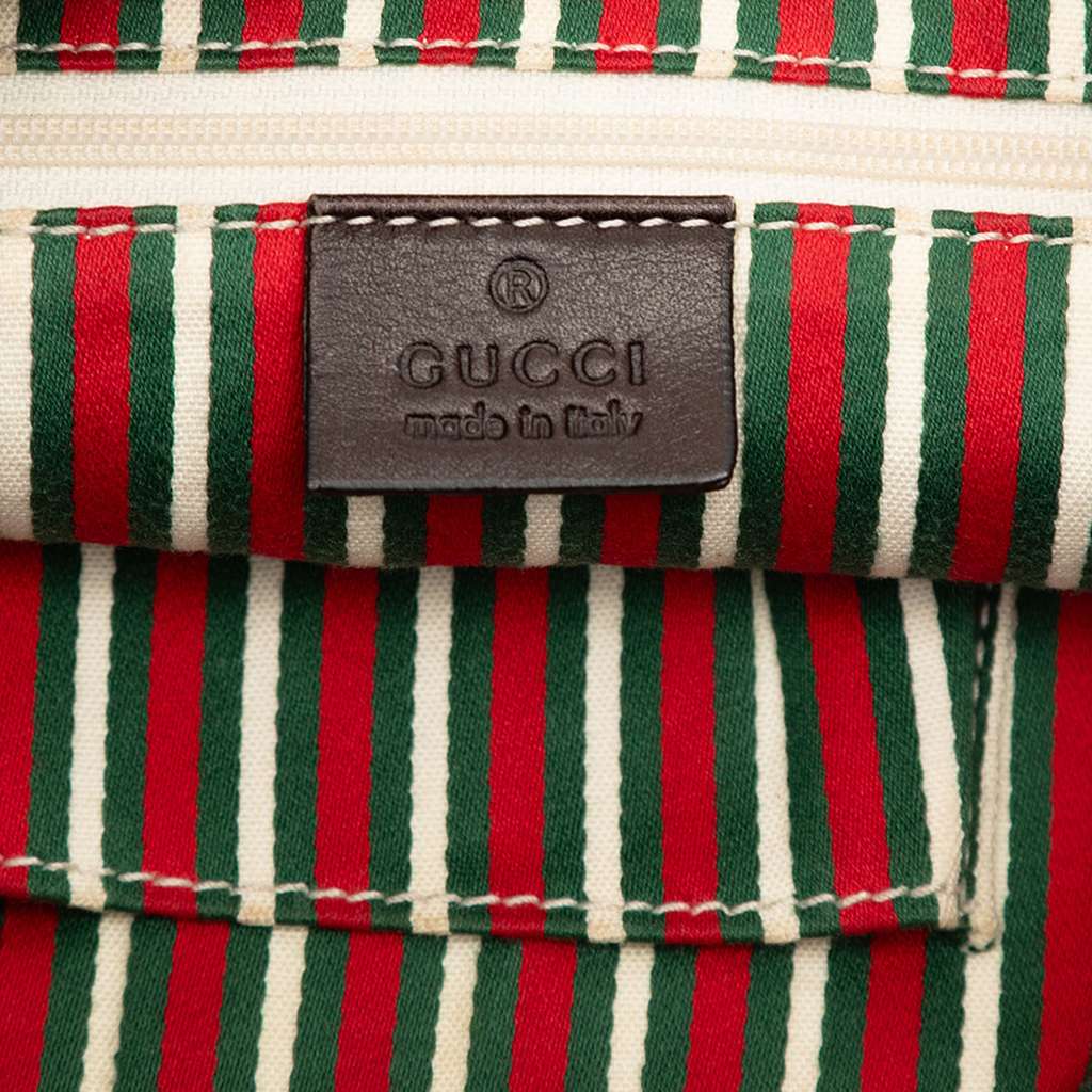 Gucci Medium GG Canvas New Britt Half Moon Crossbody Brown Canvas Good condition - Box View