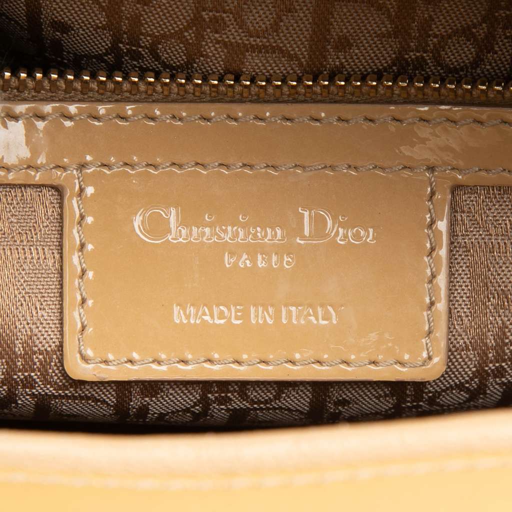 Dior Large Patent Cannage Lady Dior Brown Leather Good condition - Box View