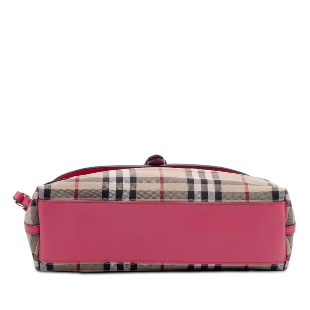 Burberry Haymarket Check Canvas Leah Crossbody Brown Canvas Good condition - Inside View