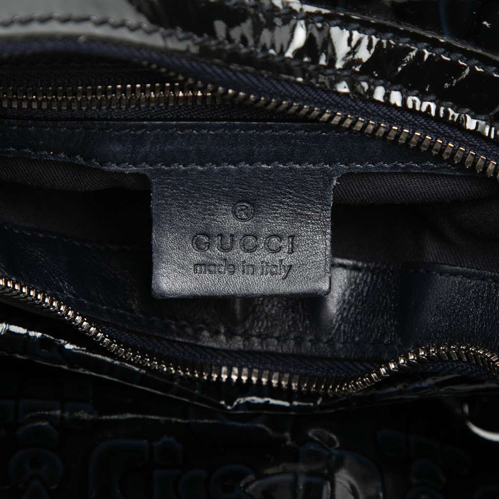 Gucci Patent Horsebit Glam Hobo Blue Leather Good condition - Box View
