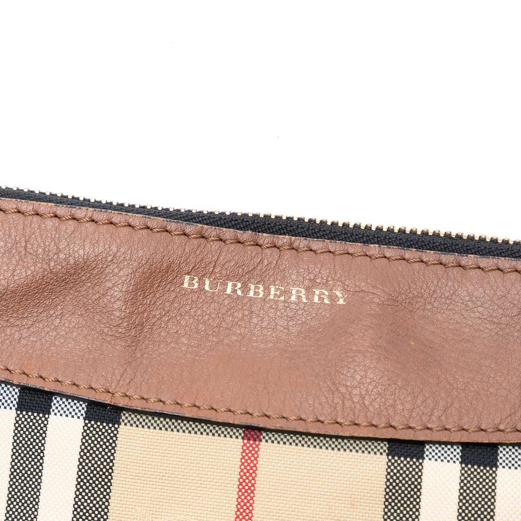 Burberry Haymarket Check Canvas Peyton Crossbody Brown Canvas Good condition - Box View