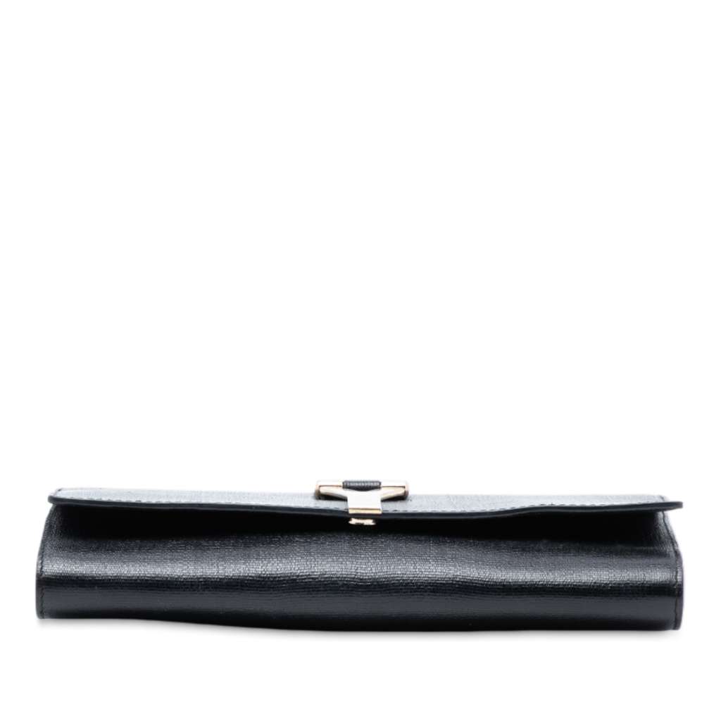Saint Laurent Leather Chyc Ligne Clutch Black Leather Good condition - Inside View