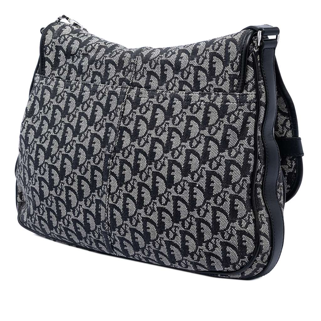 Dior Diorissimo Trotter Canvas Messenger Bag Black Canvas Good condition - Back View