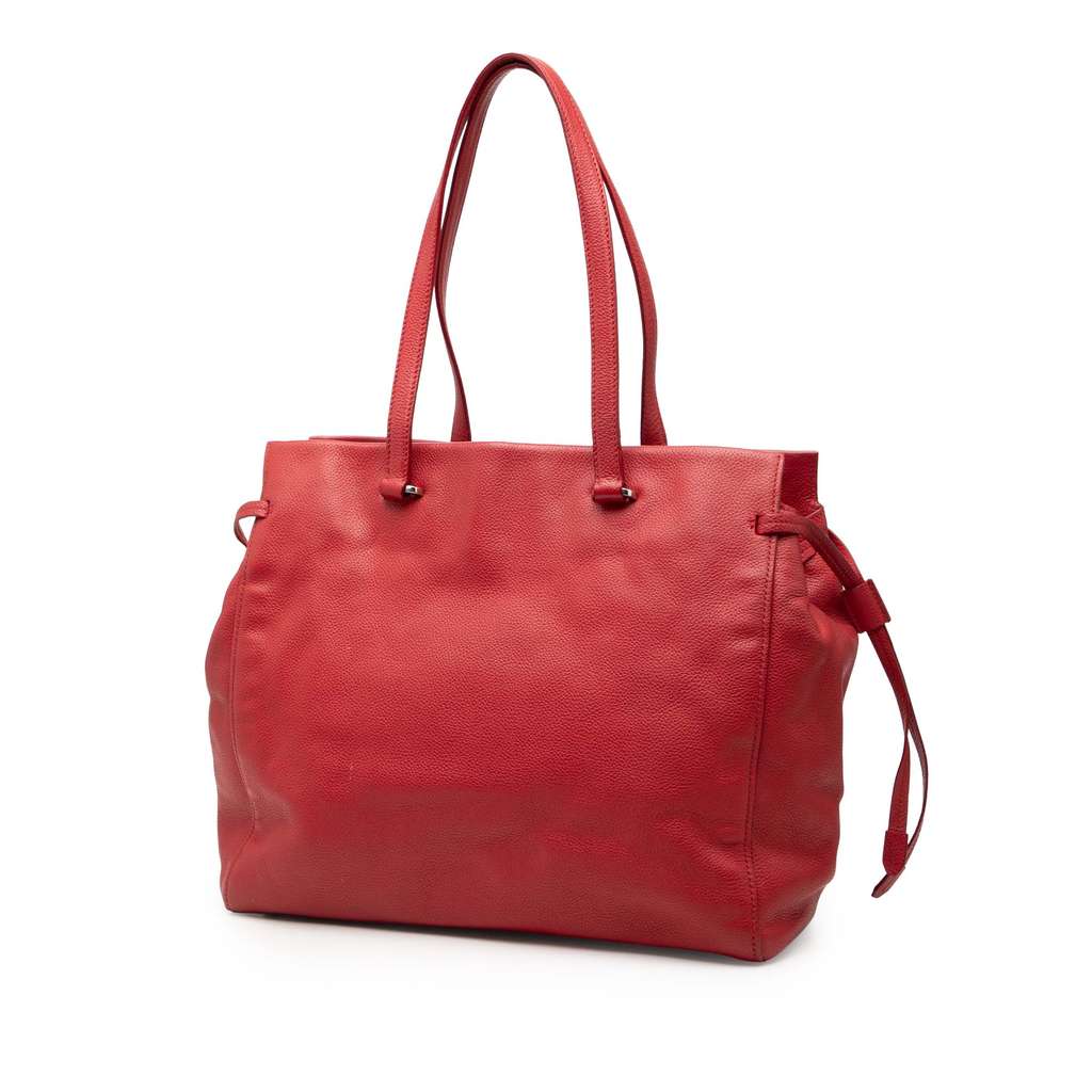 Prada Vitello Daino Tote Red Leather Good condition - Back View