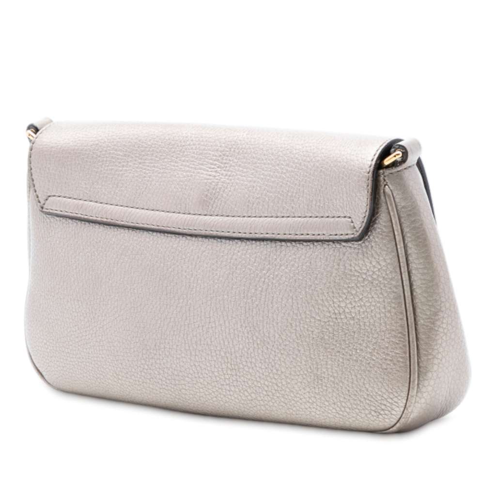 Gucci Medium Metallic Leather Soho Chain Flap Crossbody Gold Leather Good condition - Back View