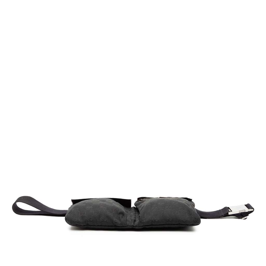Gucci GG Canvas Double Pocket Belt Bag Black Canvas Good condition - Inside View