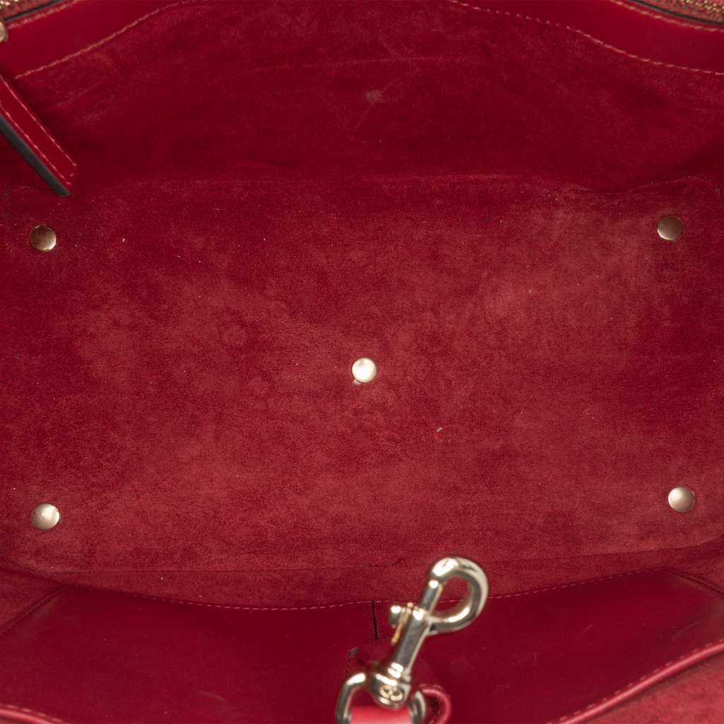 Valentino Leather Rockstud Demilune Satchel Red Leather Good condition - Model View