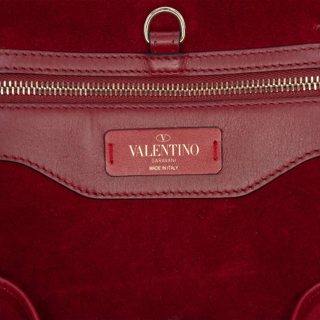 Valentino Leather Rockstud Demilune Satchel Red Leather Good condition - Box View