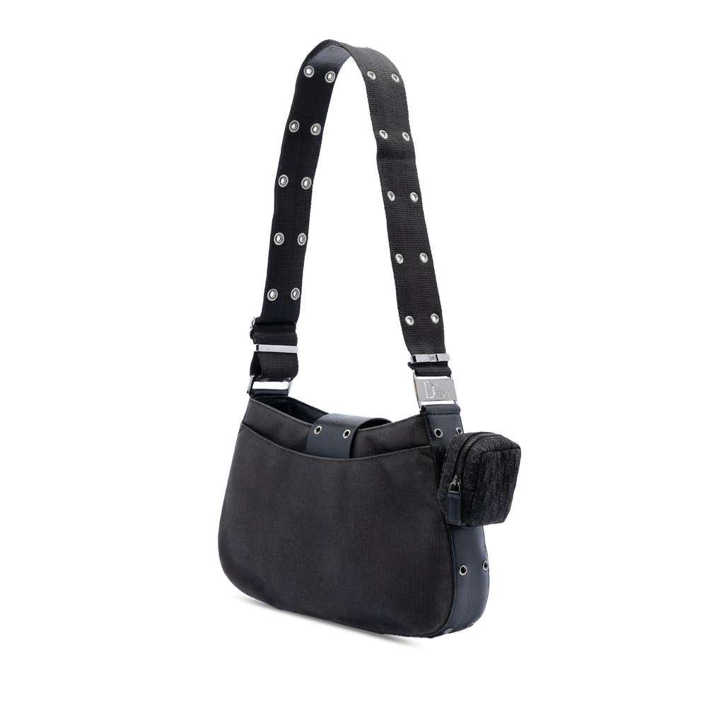 Dior Canvas Street Chic Columbus Shoulder Bag Black Canvas Good condition - Back View