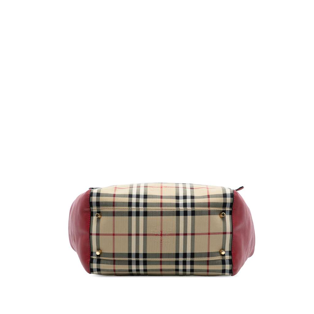 Burberry Small Haymarket Check Canvas and Leather Canterbury Tote Brown Canvas Good condition - Inside View