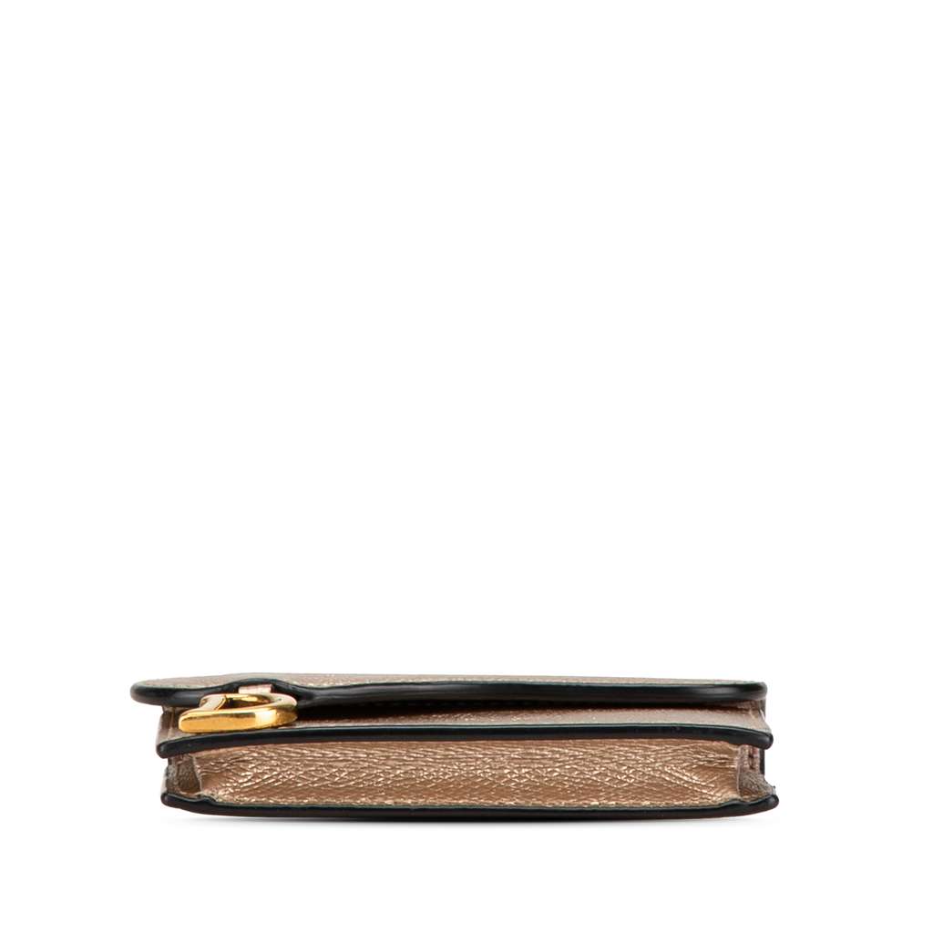 Dior Leather Saddle Card Holder Gold Leather Good condition - Inside View