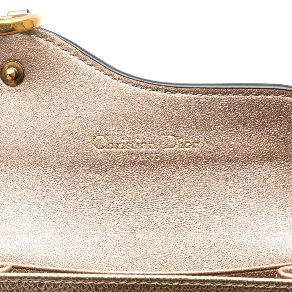 Dior Leather Saddle Card Holder Gold Leather Good condition - Box View