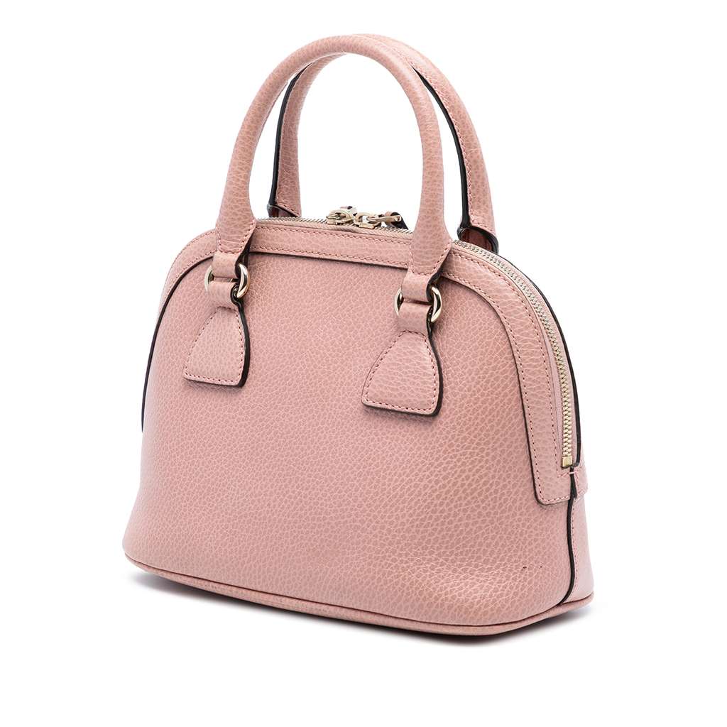 Gucci Mini Leather GG Charm Dome Satchel Pink Leather Good condition - Back View