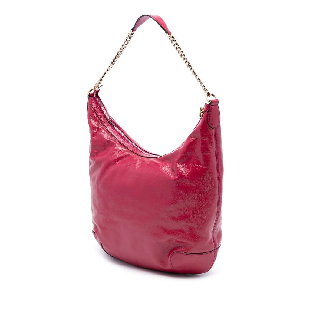 Gucci Patent Soho Shoulder Bag Pink Leather Good condition - Back View