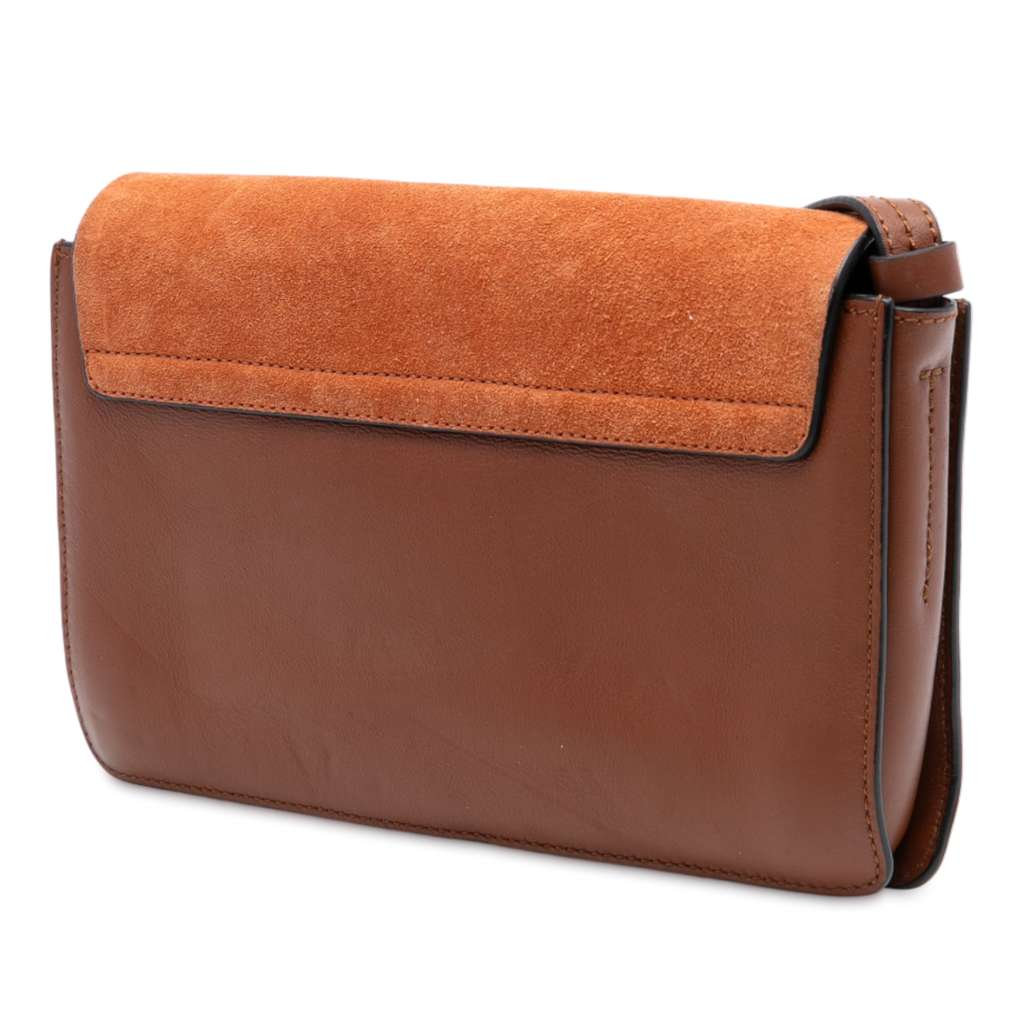 Chloé Small Suede and Calfskin Faye Crossbody Brown Leather Good condition - Back View