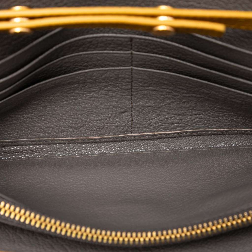 Miu Miu Bicolor Goatskin Madras Wallet on Chain Yellow Leather Good condition - Model View