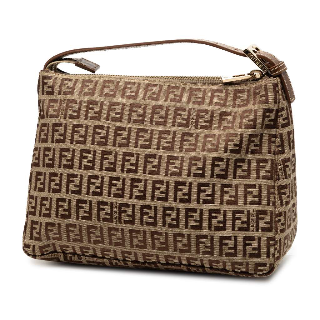 Fendi Zucchino Canvas Handbag Brown Canvas Good condition - Back View