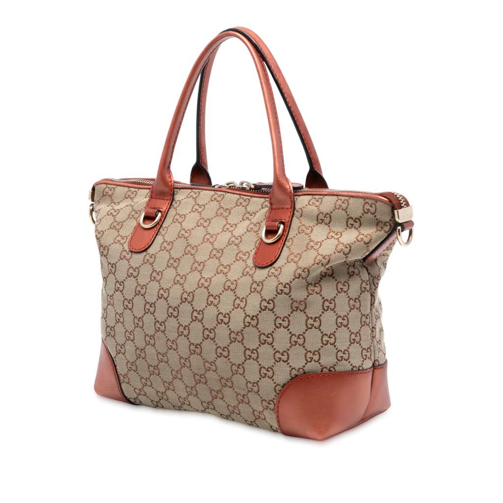 Gucci GG Canvas Heart Bit Satchel Brown Canvas Good condition - Back View