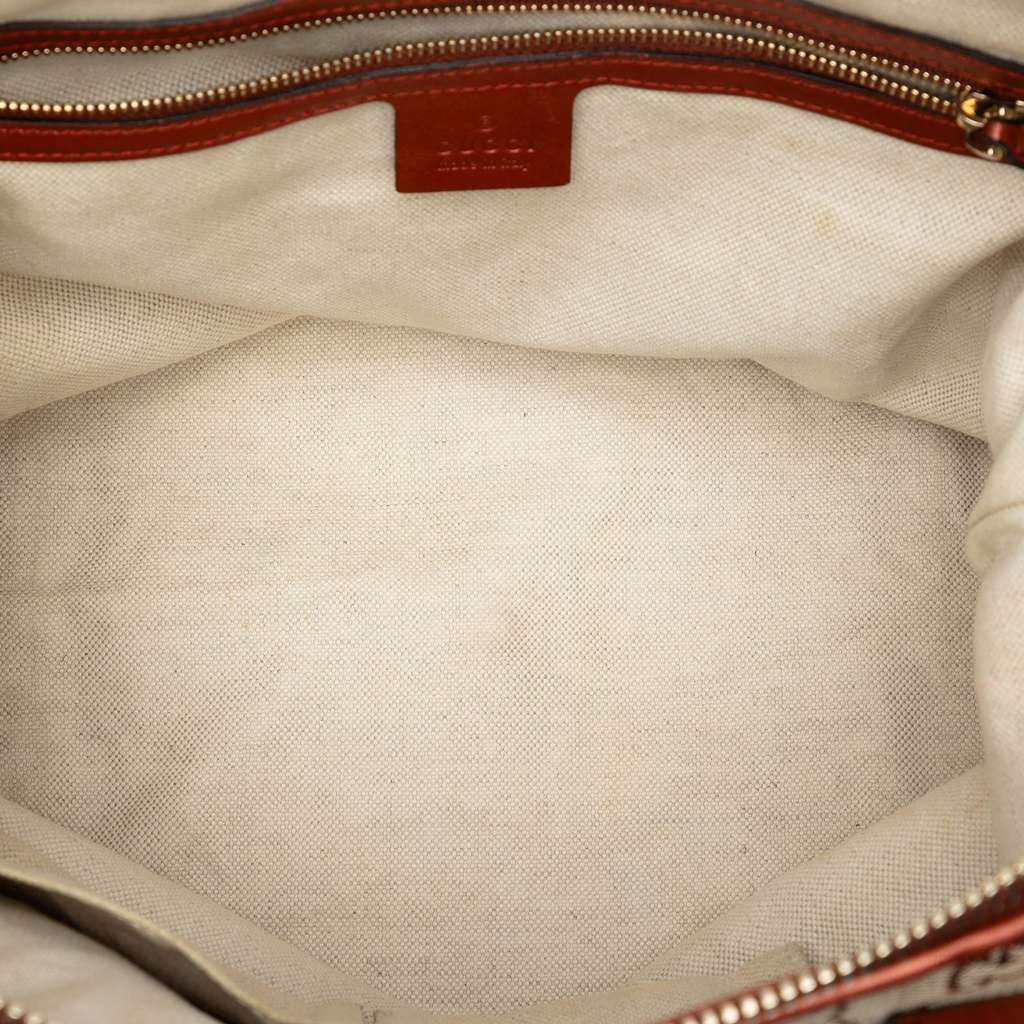 Gucci GG Canvas Heart Bit Satchel Brown Canvas Good condition - Model View