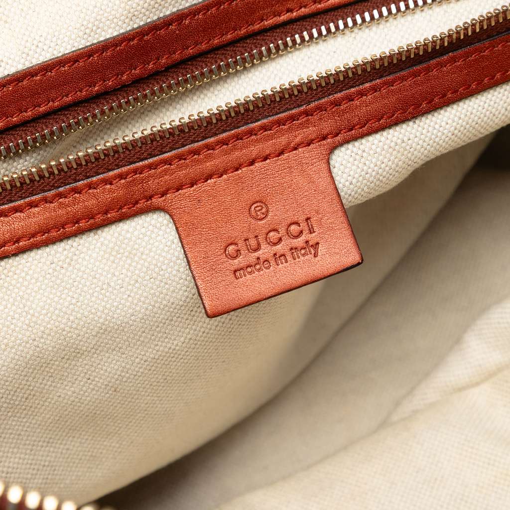 Gucci GG Canvas Heart Bit Satchel Brown Canvas Good condition - Box View