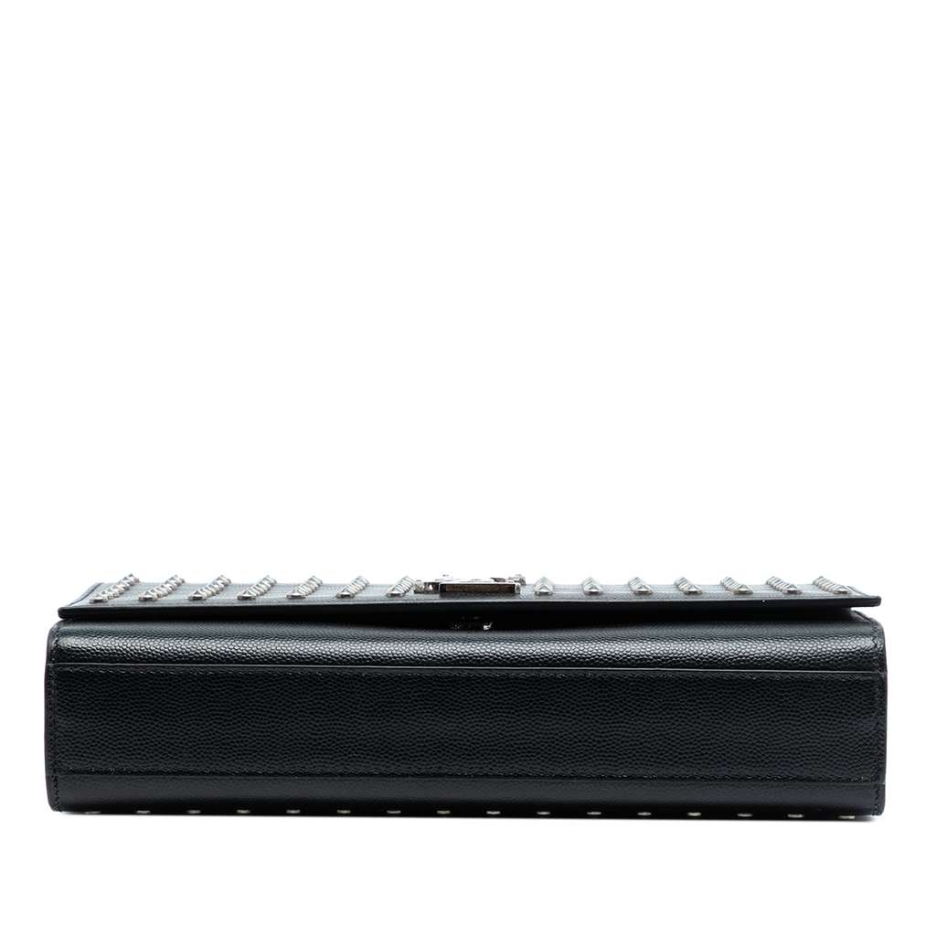 Saint Laurent Medium Grain De Poudre Studded Kate Crossbody Black Leather Good condition - Inside View
