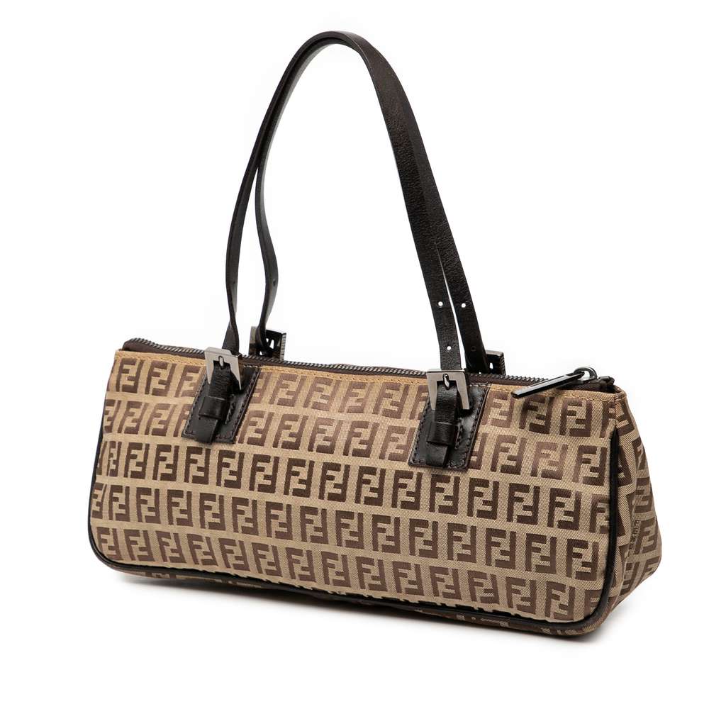 Fendi Zucchino Canvas Handbag Brown Canvas Good condition - Back View