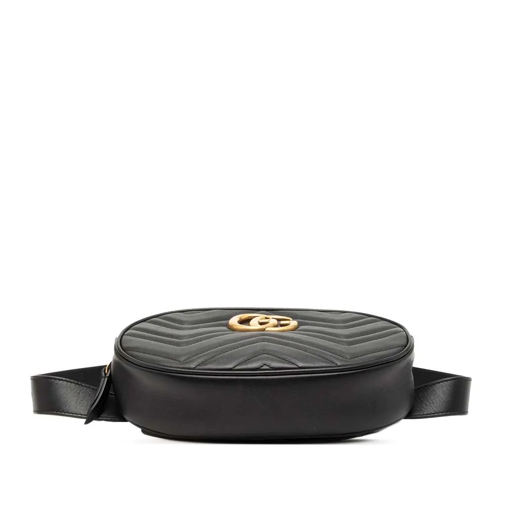 Gucci GG Marmont Matelasse Leather Belt Bag Black Leather Very good - Inside View