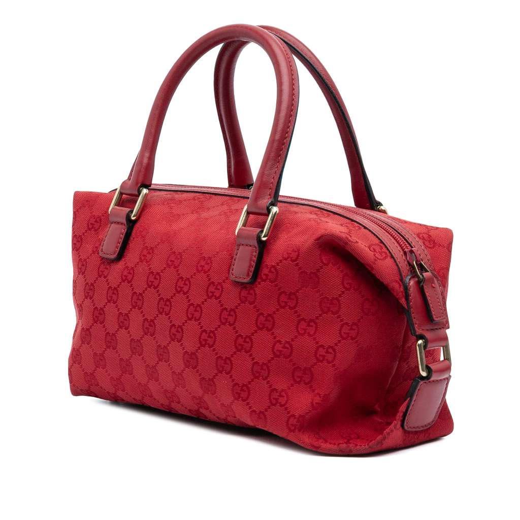 Gucci GG Canvas Boston Bag Red Canvas Good condition - Back View