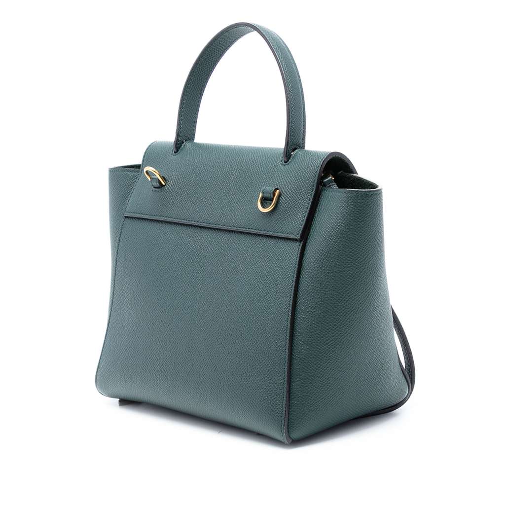 Celine Nano Grained Calfskin Belt Bag Green Leather Good condition - Back View