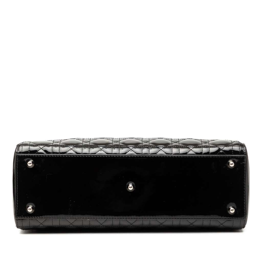 Dior Large Patent Cannage Lady Dior Black Leather Good condition - Inside View