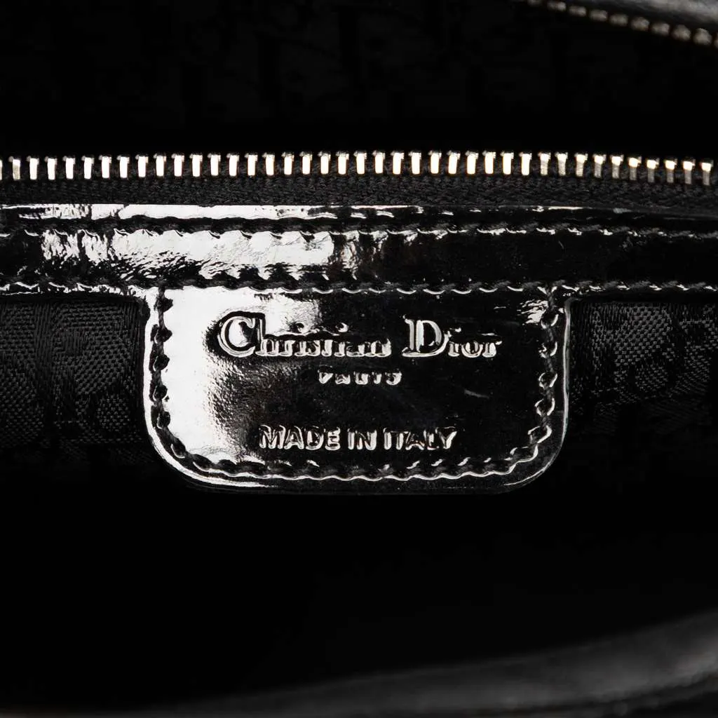 Dior Large Patent Cannage Lady Dior Black Leather Good - Box View