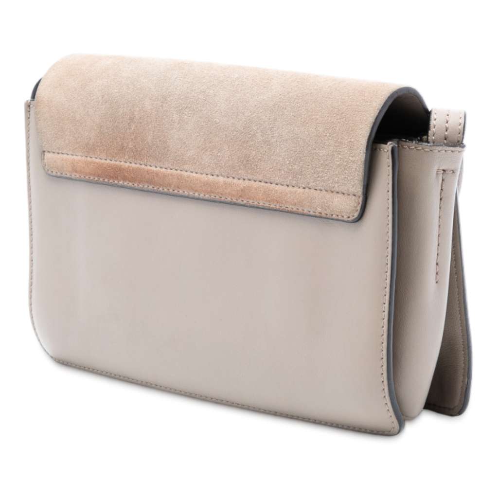 Chloé Small Suede and Calfskin Faye Crossbody Brown Leather Good condition - Back View