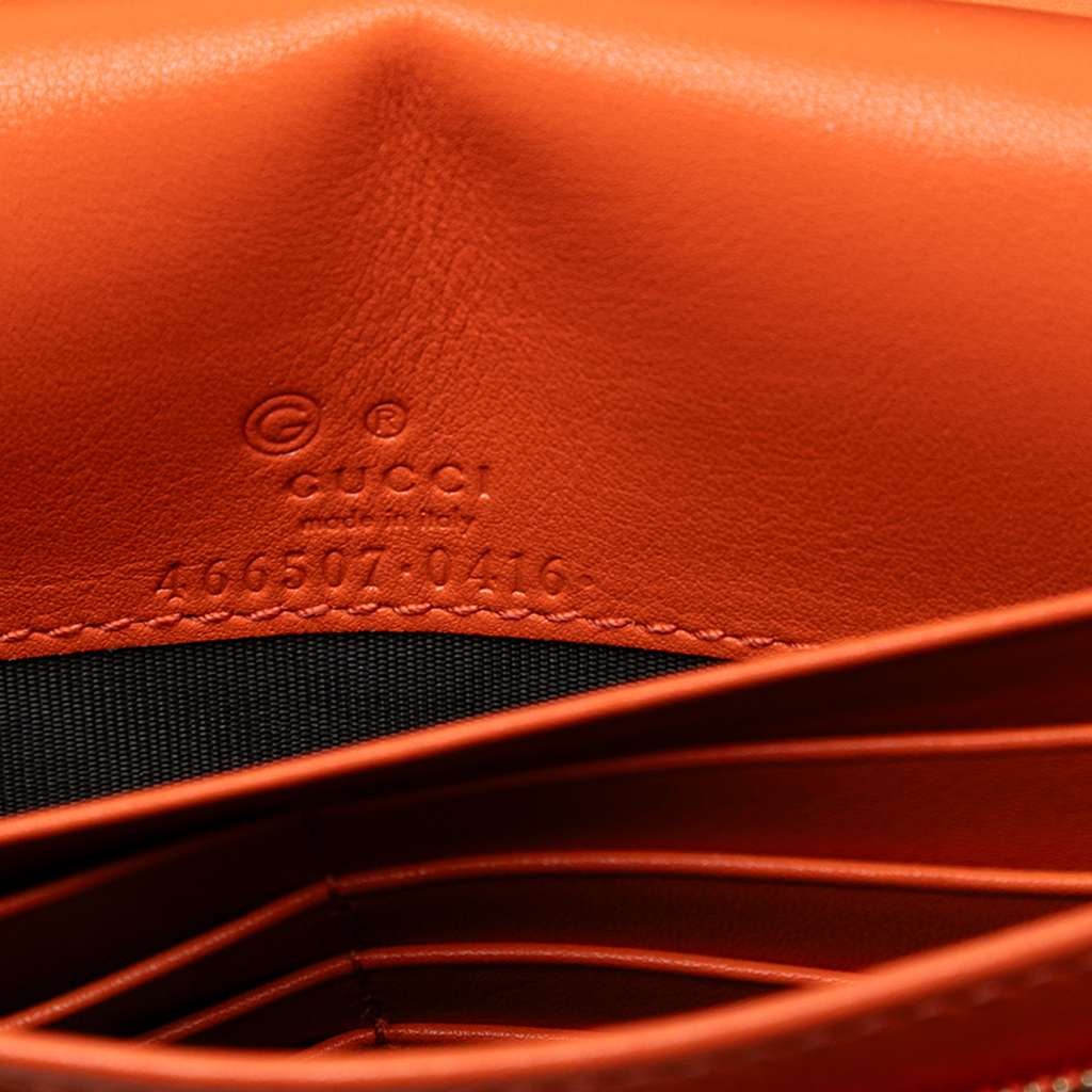 Gucci Microguccissima Wallet on Strap Orange Leather Good condition - Box View