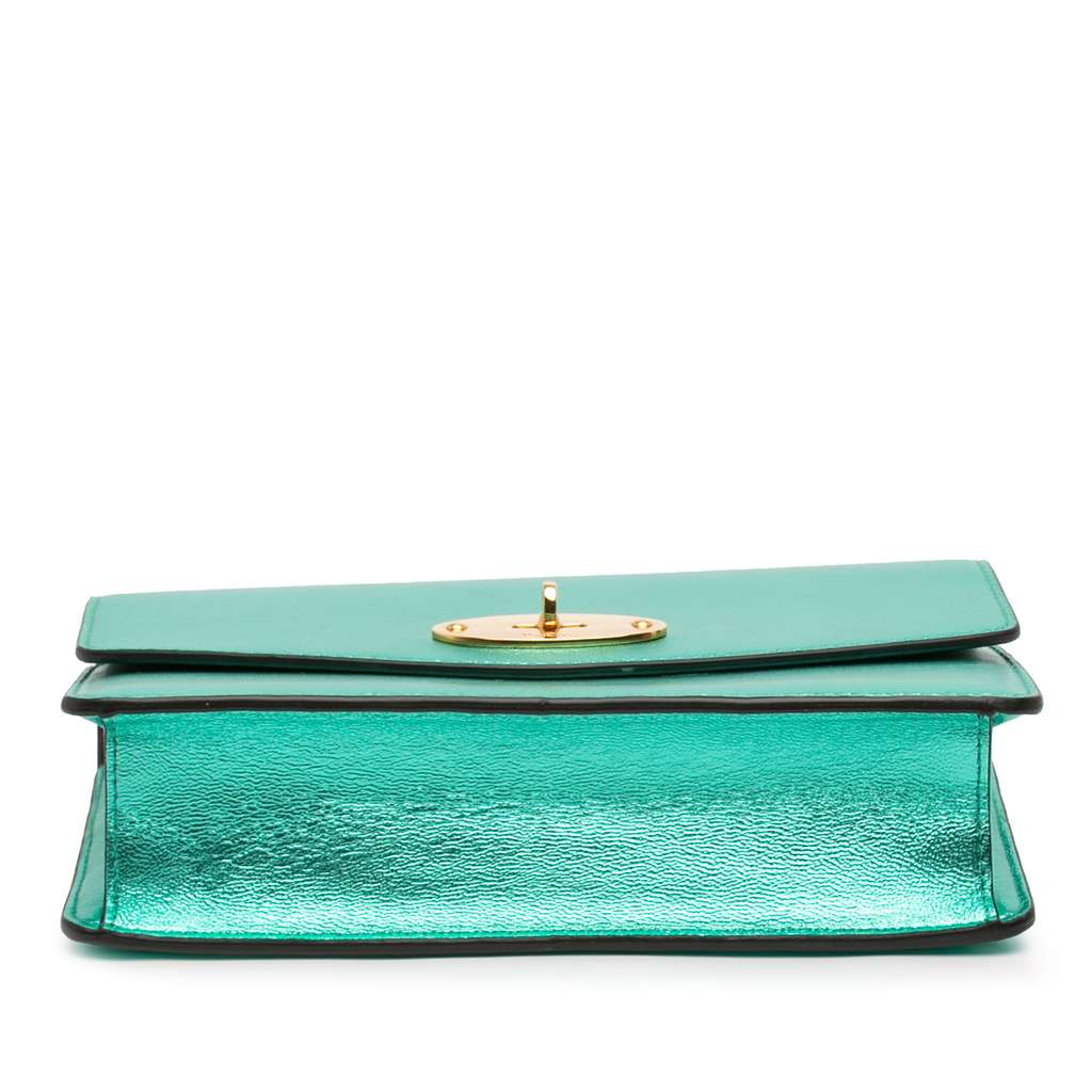 Mulberry Small Metallic Grained Calfskin Darley Crossbody Blue Leather Good condition - Inside View