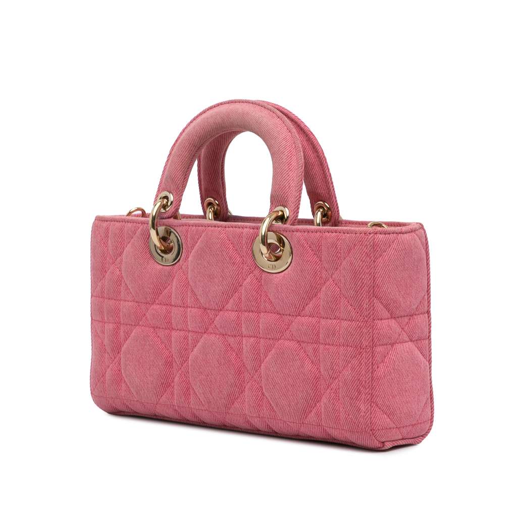 Dior Medium Denim Macrocannage Lady D Joy Pink Denim Good condition - Back View