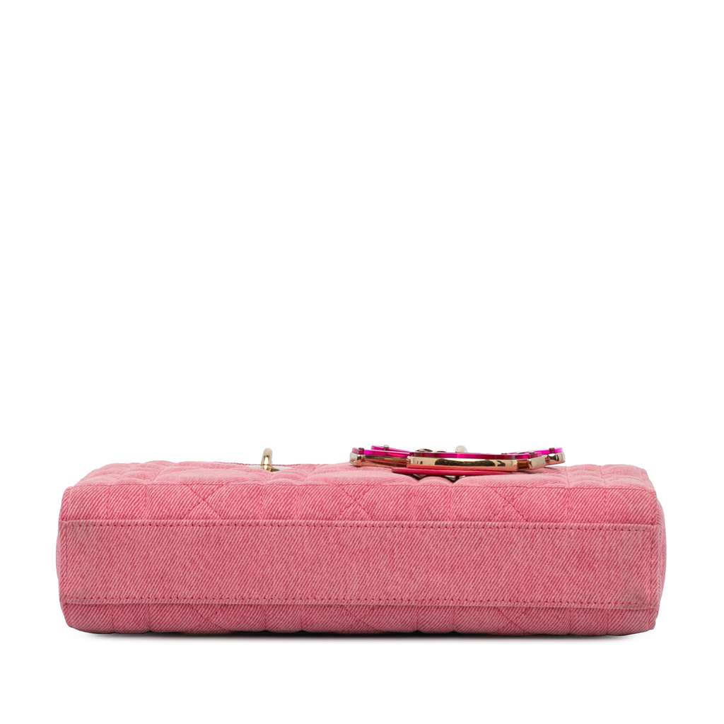 Dior Medium Denim Macrocannage Lady D Joy Pink Denim Good condition - Inside View