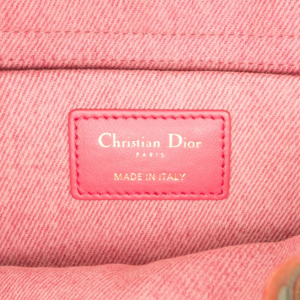 Dior Medium Denim Macrocannage Lady D Joy Pink Denim Good condition - Box View