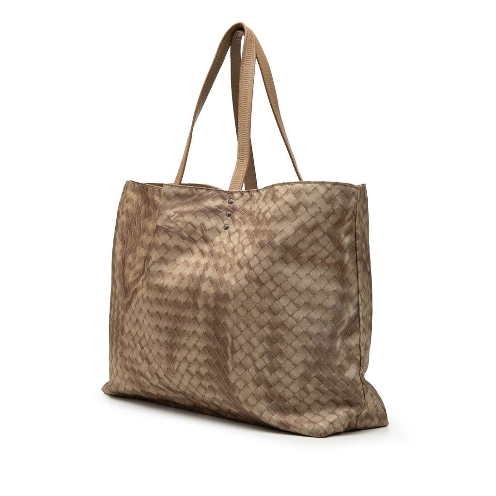 Bottega Veneta Nylon Intrecciolusion Tote Brown Good condition - Back View