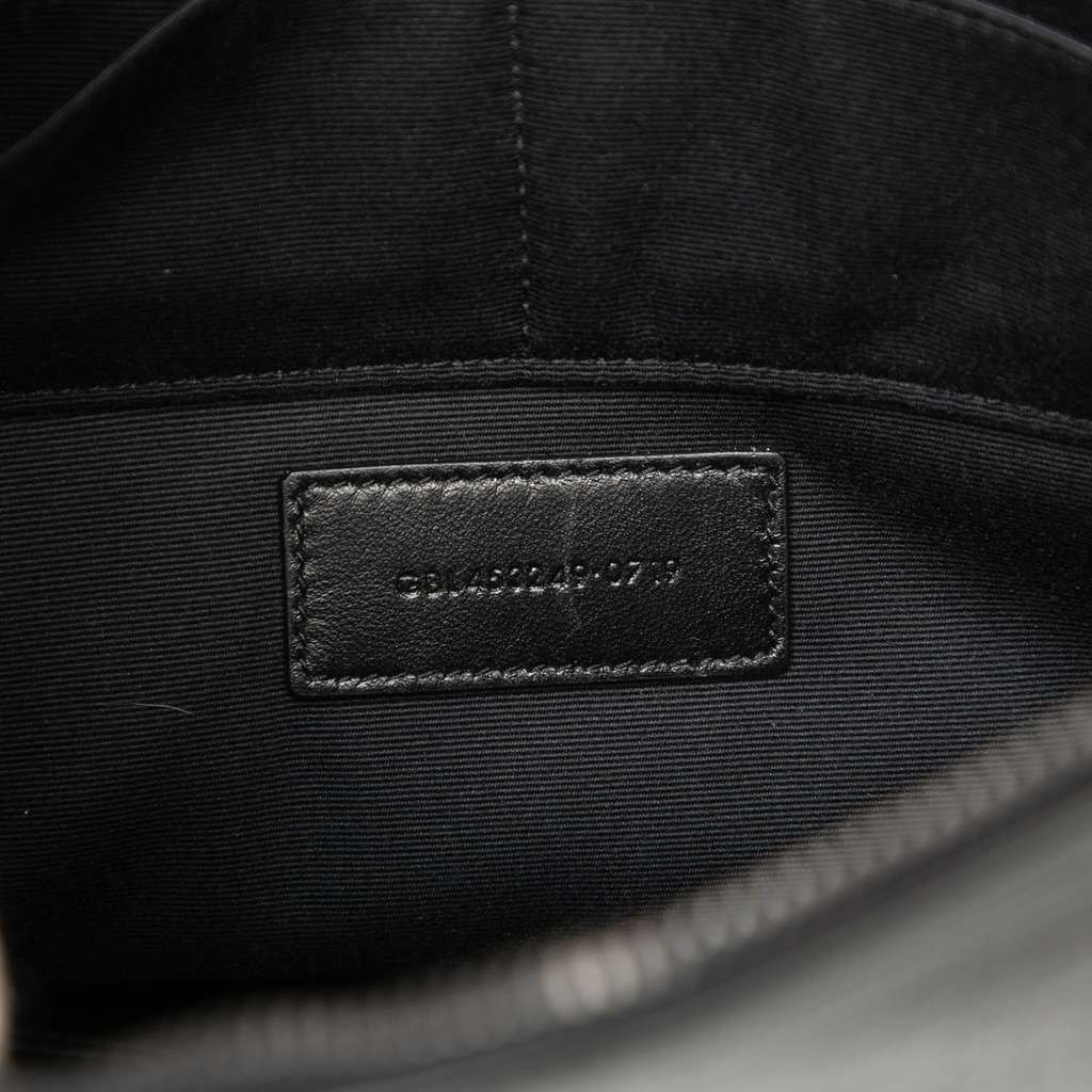 Saint Laurent Croc Embossed Leather Monogram Document Holder Black Leather Good condition - Box View