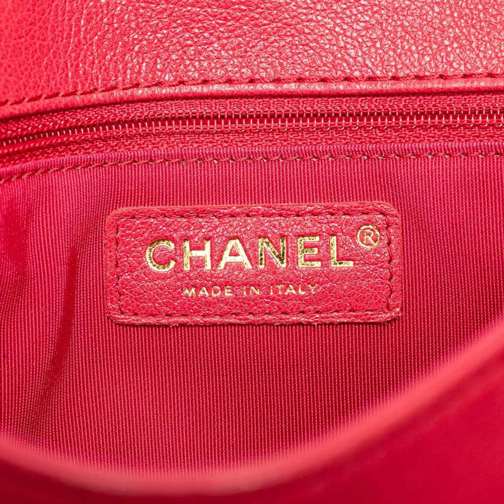 Chanel Medium Quilted Goatskin Coco Curve Flap Red Leather Good condition - Box View
